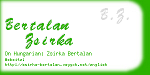 bertalan zsirka business card